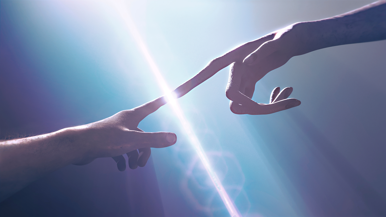 Izvanzemaljska ruka u dodiru sa ljudskom rukom. Shutterstock.