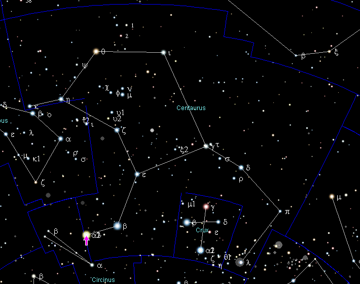 Alfa Centaura, višestruka i najsjajnija zvijezda južnog zviježda Centaur, te treća najsjajnija zvijezda na našem nebu. Izvor: Wikimedia Commons