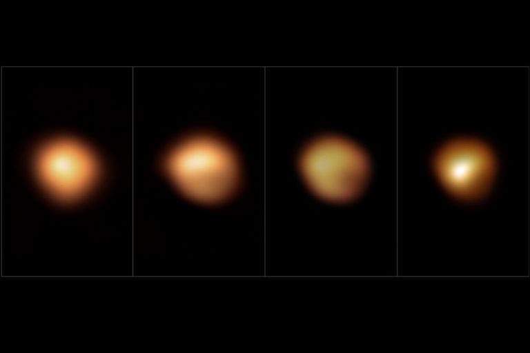 Fotografije Betelgeza u razdoblju nekoliko mjeseci tijekom njegovog "Velikog zatamnjenja". Izvor: M. Montargès et al. / ESO