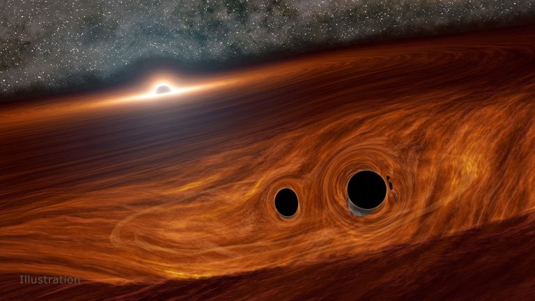 Supermasivna crna rupa okružena velikim oblacima plina i svemirske prašine. Izvor: Caltech/R. Hurt (IPAC).