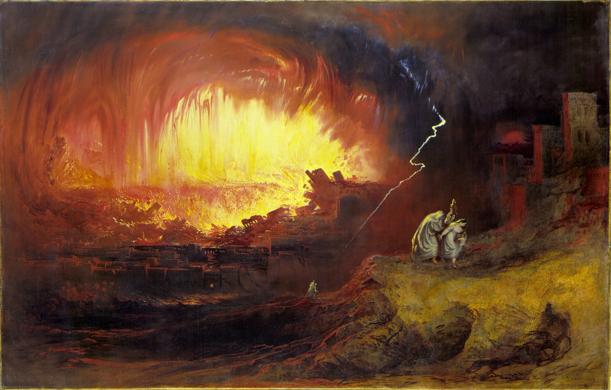 John Martin, Uništenje Sodome i Gomore, 1852. Izvor: Wikimedia Commons.
