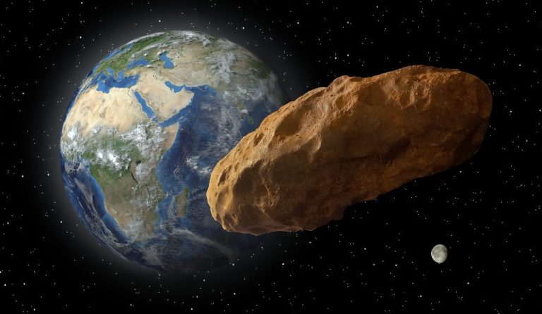 Illustracija asteroida Apophis.