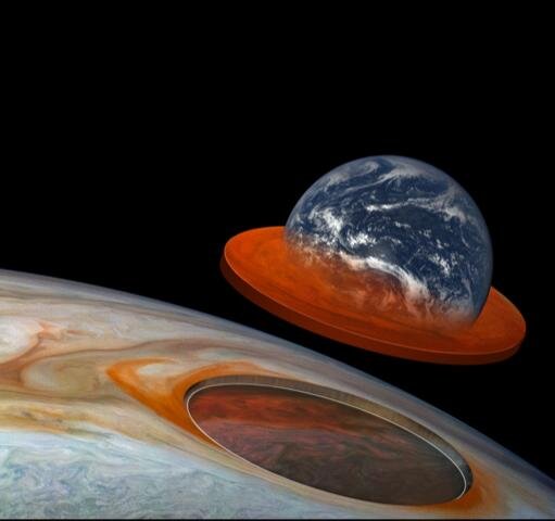 Izvor: NASA/JPL-Caltech/SwRI/MSSSJunoCam Image processing by Kevin M. Gill (CC BY)Earth Image: NASA.