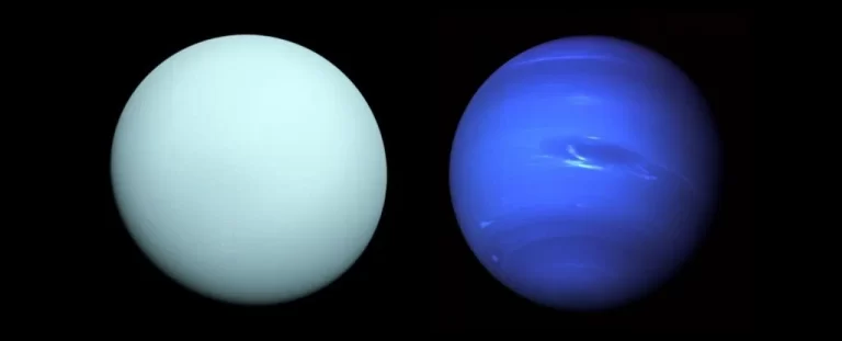 Voyager 2 slike Urana (lijevo) i Neptuna. IZvori: NASA/JPL-Caltech; NASA