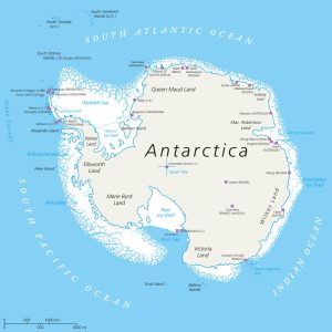 Geografski prikaz Antarktike i Južnog pola. Izvor: Depositphotos