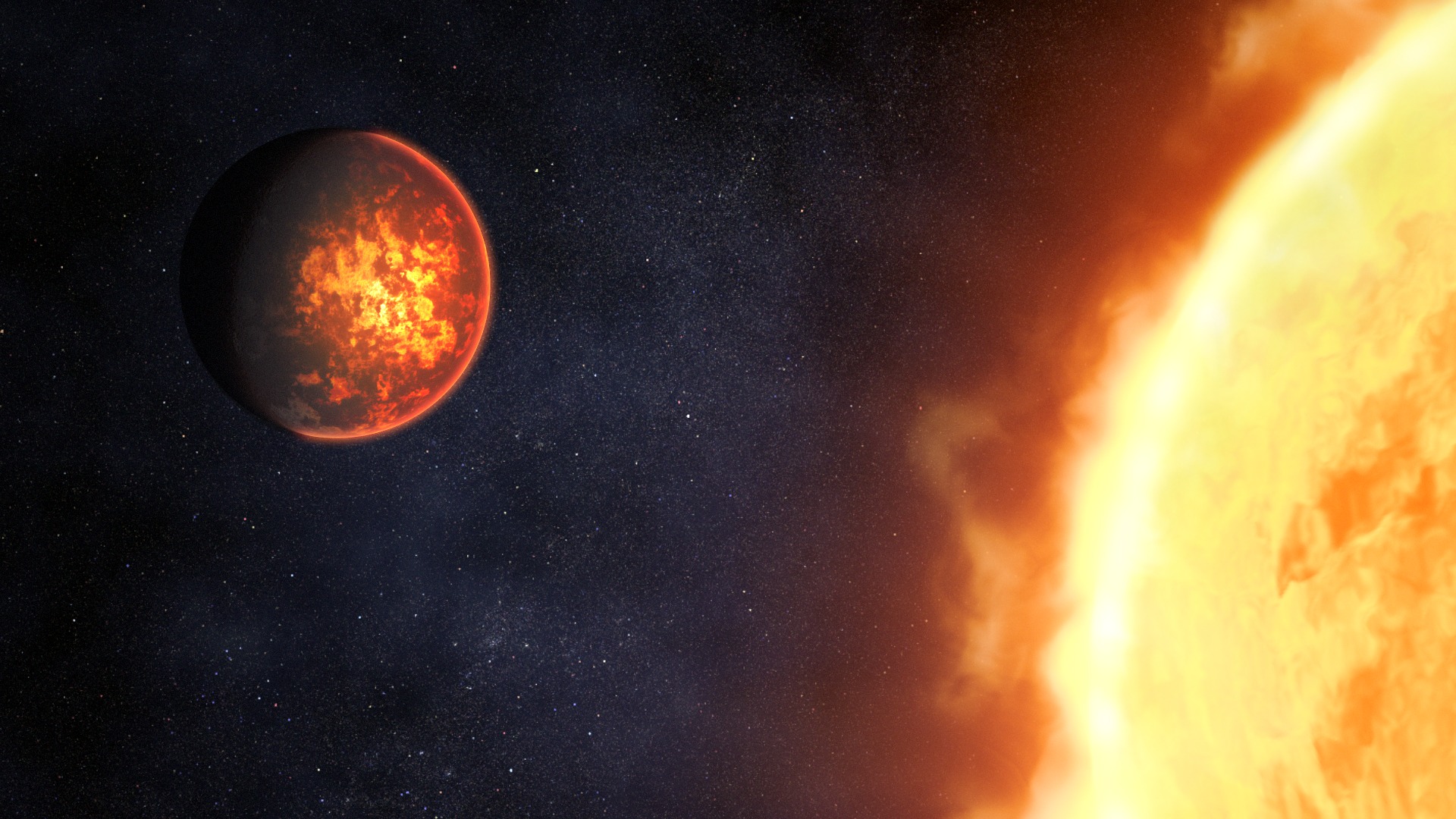 Umjetnički prikaz planeta 55 Cancri e (©NASA, ESA, CSA, Dani Player (STScI)).
