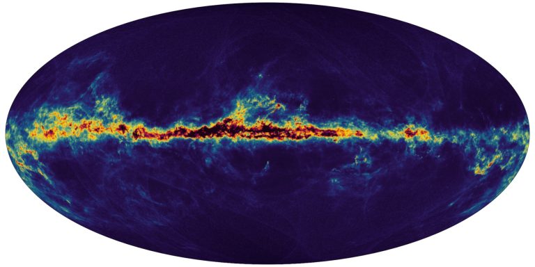 Karta na temelju podataka misije Gaia o međuzvjezdanoj prašini u Mliječnoj stazi (©ESA).