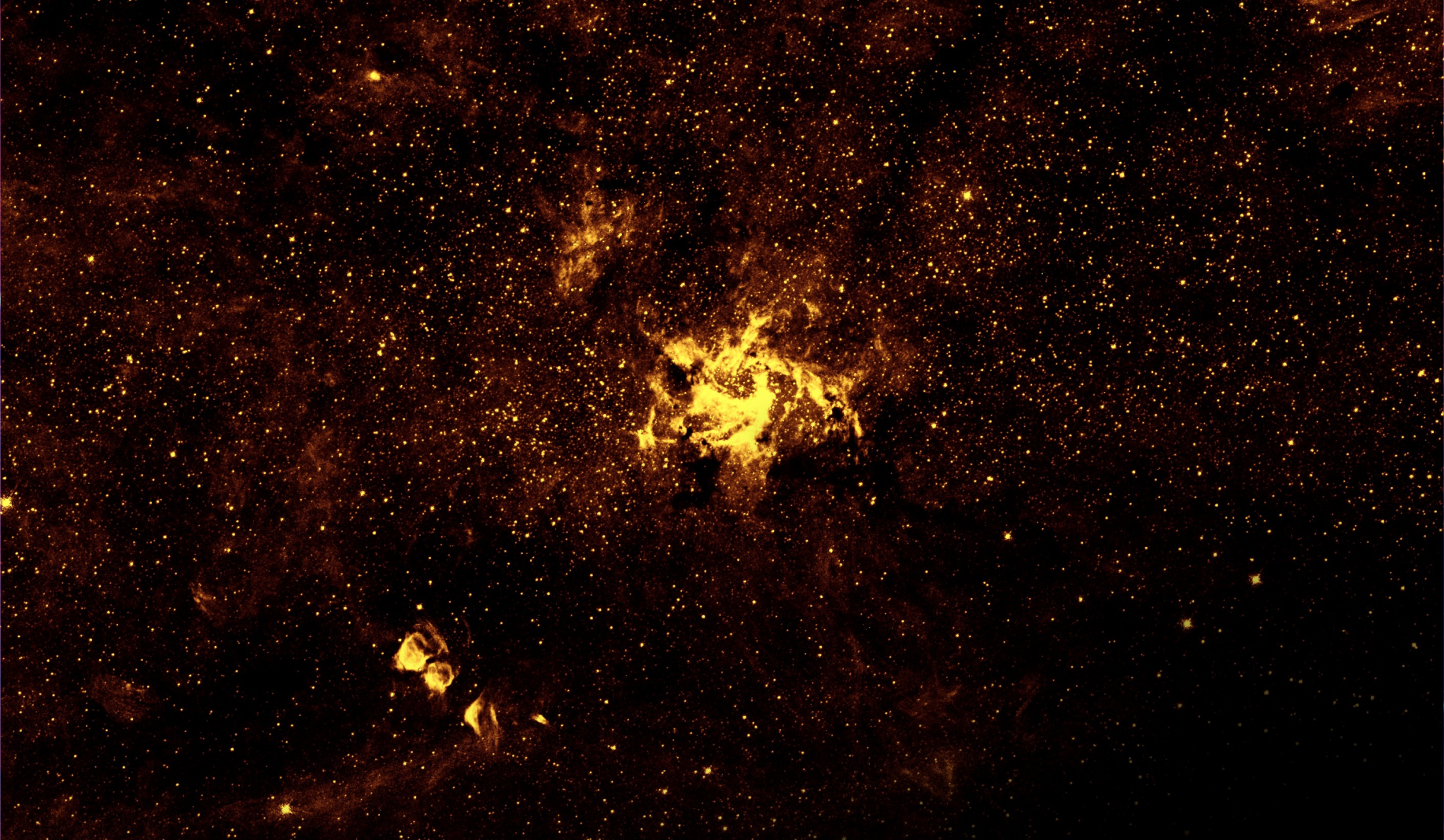 Svemirski teleskop Hubble proučavao je područje oko Strijelca A* u infracrvenom svjetlu kako bi proizveo ovu sliku, objavljenu 2009. godine. Iz NASA-e očekuju da će promatranja James Webba biti daleko detaljnija (©NASA, ESA, STScI, Q. Daniel Wang (UMass)).
