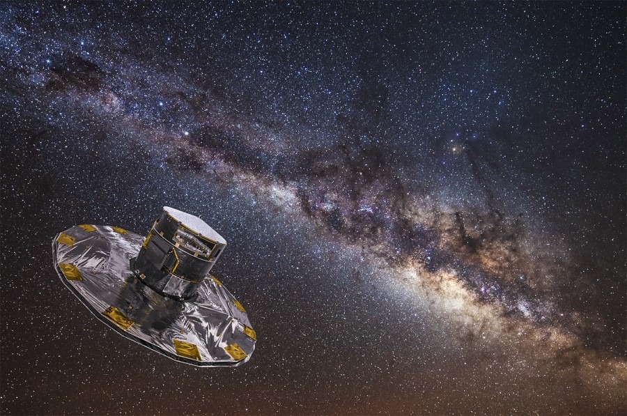 An artist's concept of the Gaia spacecraft. Credit ESA