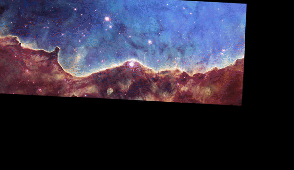 Animirana usporedba dvije slike 'kozmičkih litica' koje su snimili svemirski teleskop Hubble i novi revolucionarni teleskop James Webb (©NASA/ESA/CSA/STScI).