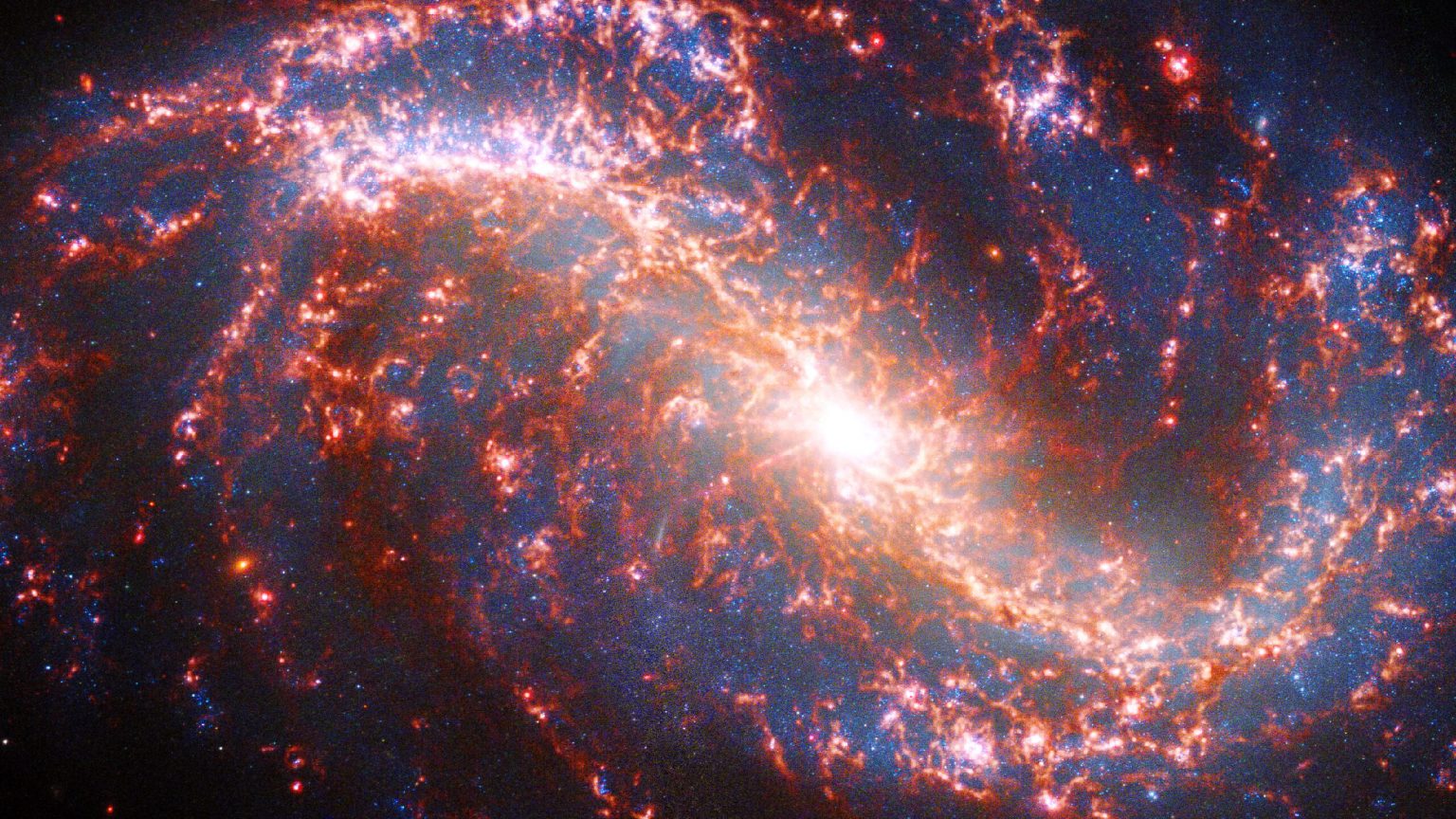 Galaksija NGC 7496. Izvor: NASA, ESA, CSA, and STScI.