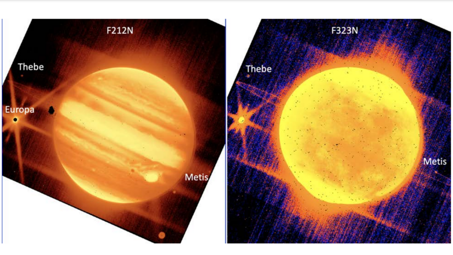 James Webb snimio je Jupiter i neke od njegovih satelita poput Europe. Izvor: NASA, ESA, CSA, and B. Holler and J. Stansberry (STScI).