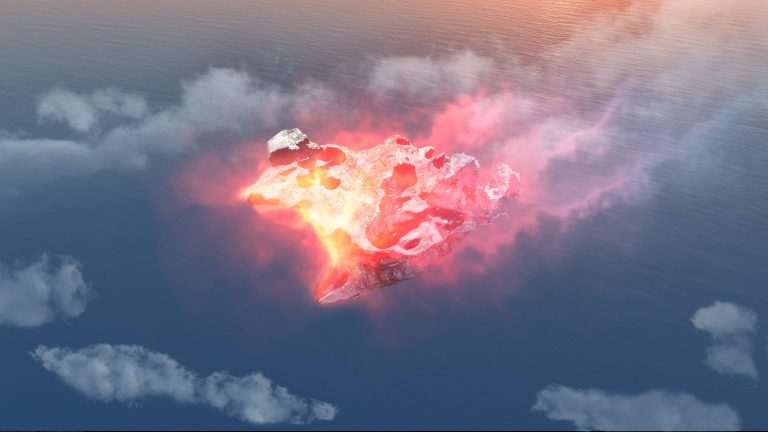 Asteroid udara u Atlantski ocean. Izvor: Depositphotos.com.