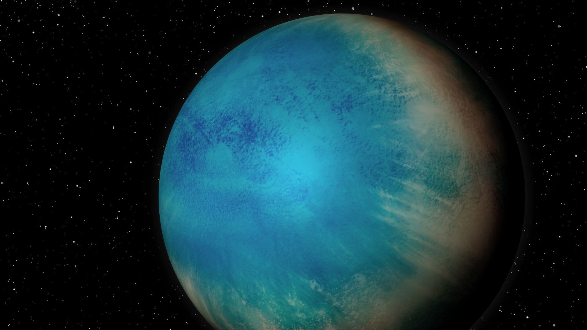 Umjetnički prikaz egzoplaneta TOI-1452 b, malog planeta koji bi mogao biti u potpunosti prekriven dubokim oceanom (©Benoit Gougeon, Université de Montréal).