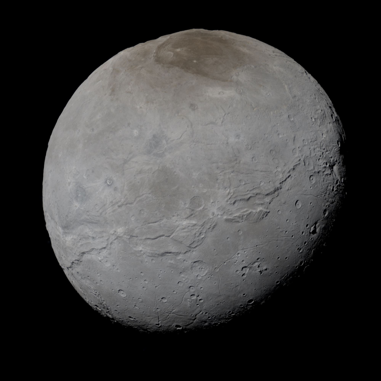 Plutonov mjesec Haron kako ga je snimila NASA-ina letjelica 'New Horizons' 2018. godine (©NASA et al).