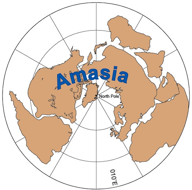 Amazija – potencijalni budući superkontinent koji bi se mogao formirati za 250 do 300 milijardi godina od danas (©Curtin University).