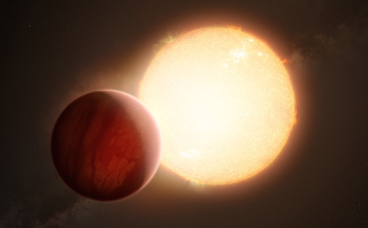 Ilustracija vrućeg Jupiterovog egzoplaneta. Astronomi su otkrili najteži element dosad u atmosferama dva takva svijeta (©ESO/M. Kornmesser).