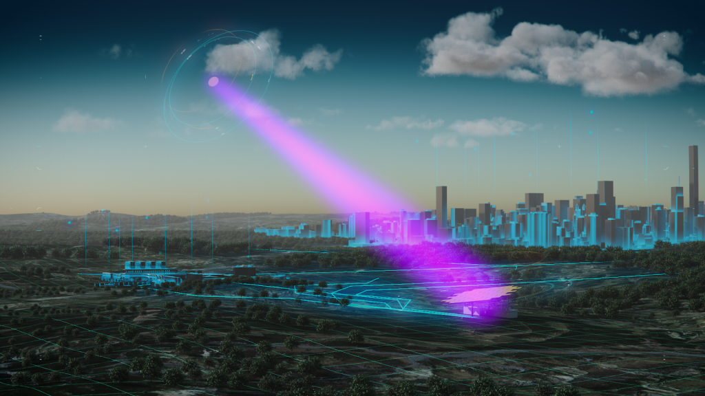 Airbusov 'Power Beaming' – tehnologija za emitiranje energije na velike udaljenosti (©Airbus).