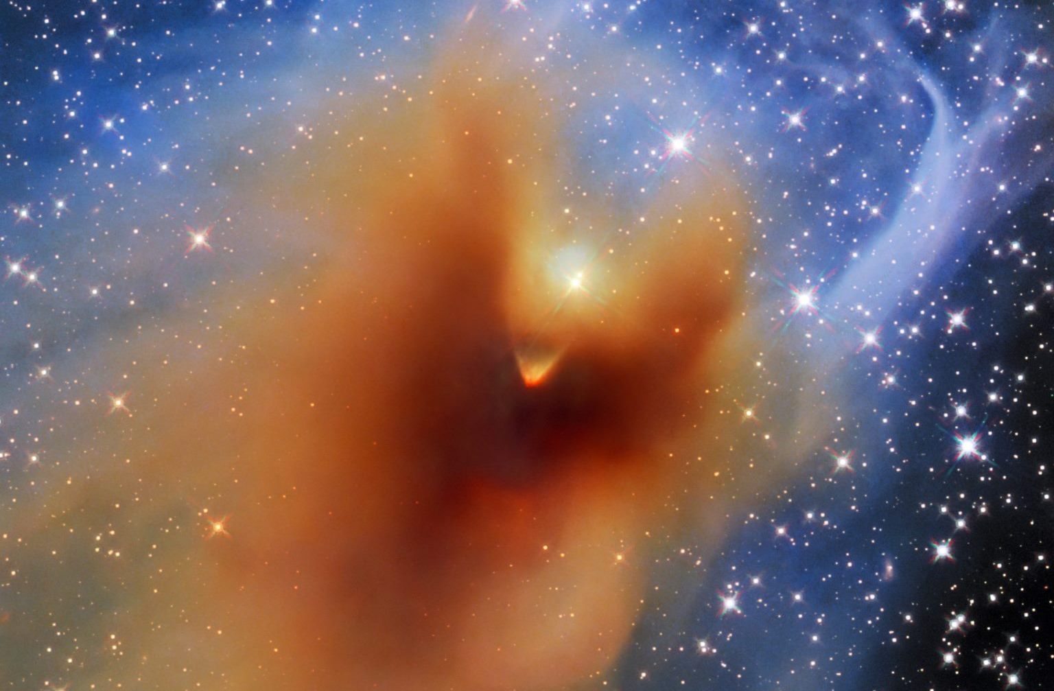 Zvjezdani rasadnik CB 130-3. Izvor: ESA/Hubble, NASA & STScI, C. Britt, T. Huard, A. Pagan.