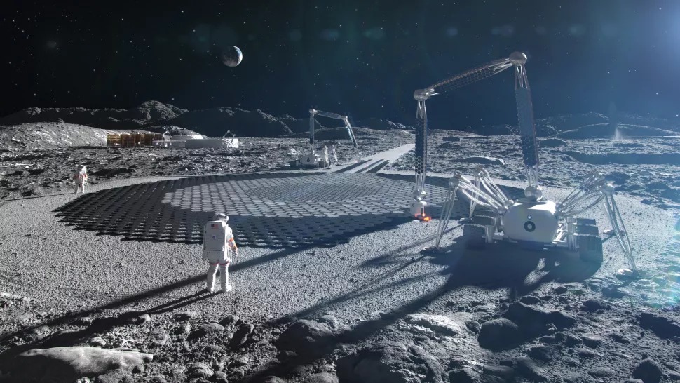 Umjetnički prikaz ICON-ovog koncepta lunarne baze u okviru projekta Olympus (©ICON).