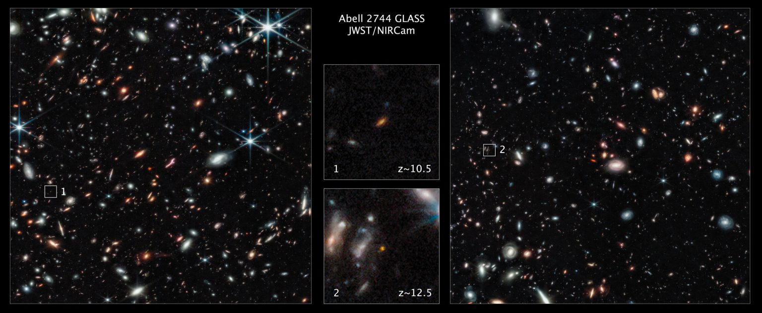 Dvije najudaljenije galaksije viđene do danas. Izvor: svemirski teleskop James Webb.
