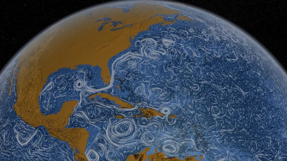 Vizualizacija oceanskih struja (©NASA/Goddard Space Flight Center Scientific Visualization Studio).