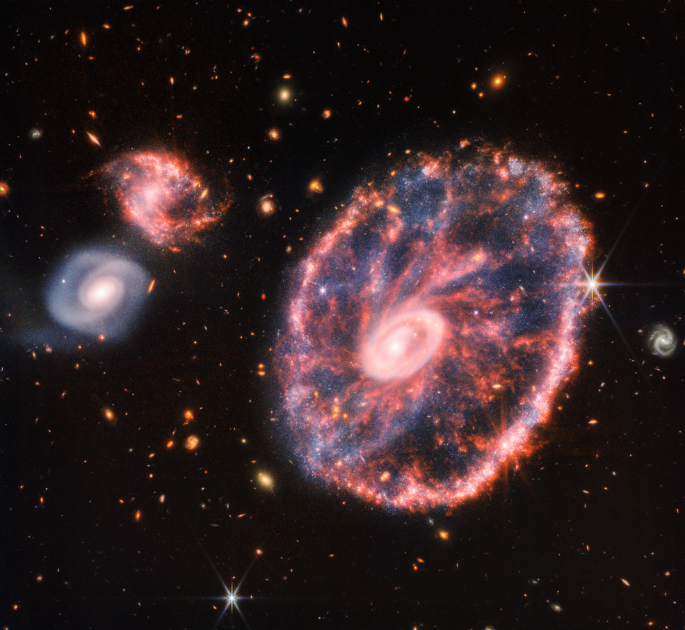 Galaksija Cartwheel. Izvor: NASA, ESA, CSA, STScI.