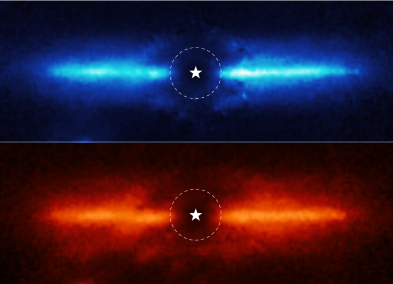 AU Microscopii. Izvor: NASA, ESA, CSA, and K. Lawson (Goddard Space Flight Center)/ A. Pagan (STScI).