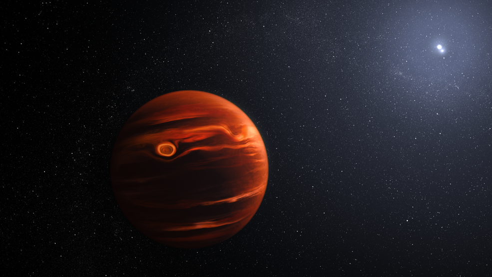 Ilustracija egzoplaneta VHS1256b. Zasluge: NASA, ESA, CSA, Joseph Olmsted (STScI).