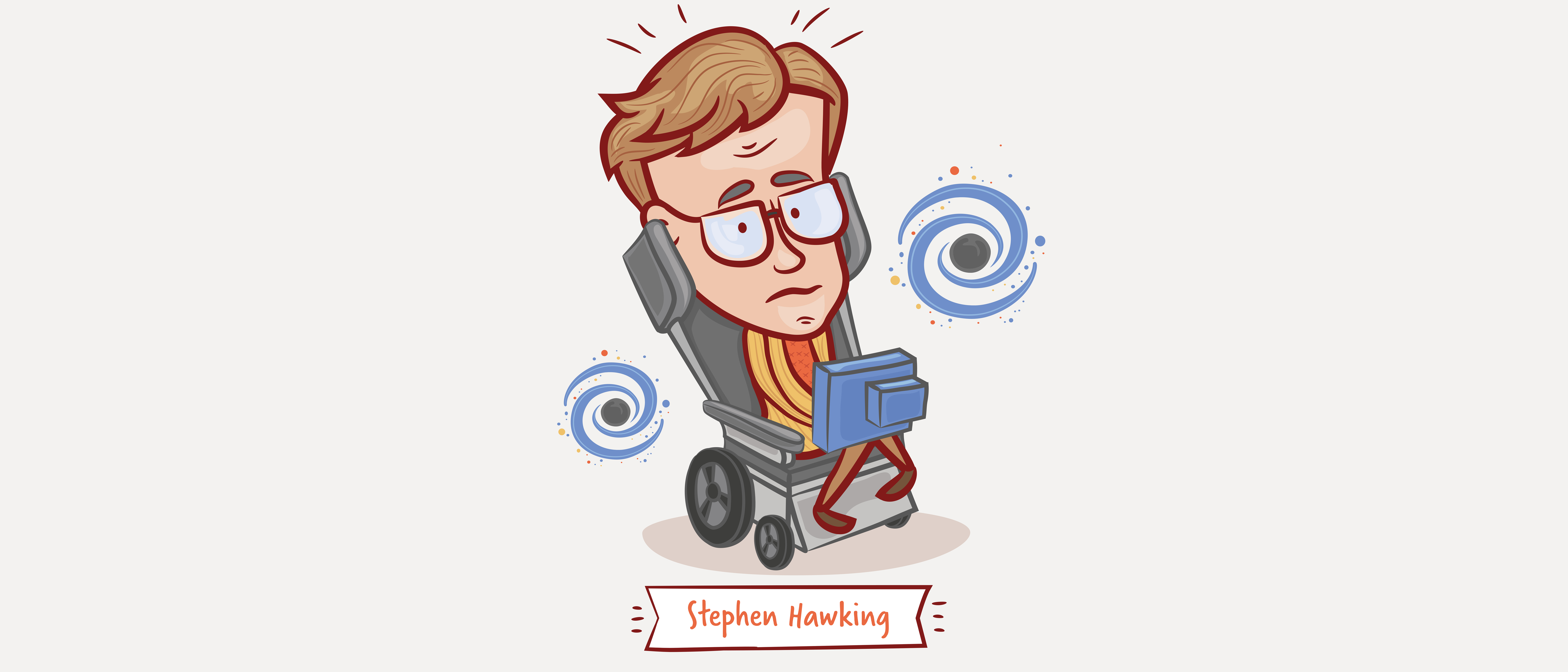 Kartoon profesora Stephena Hawkinga. Depositphotos.