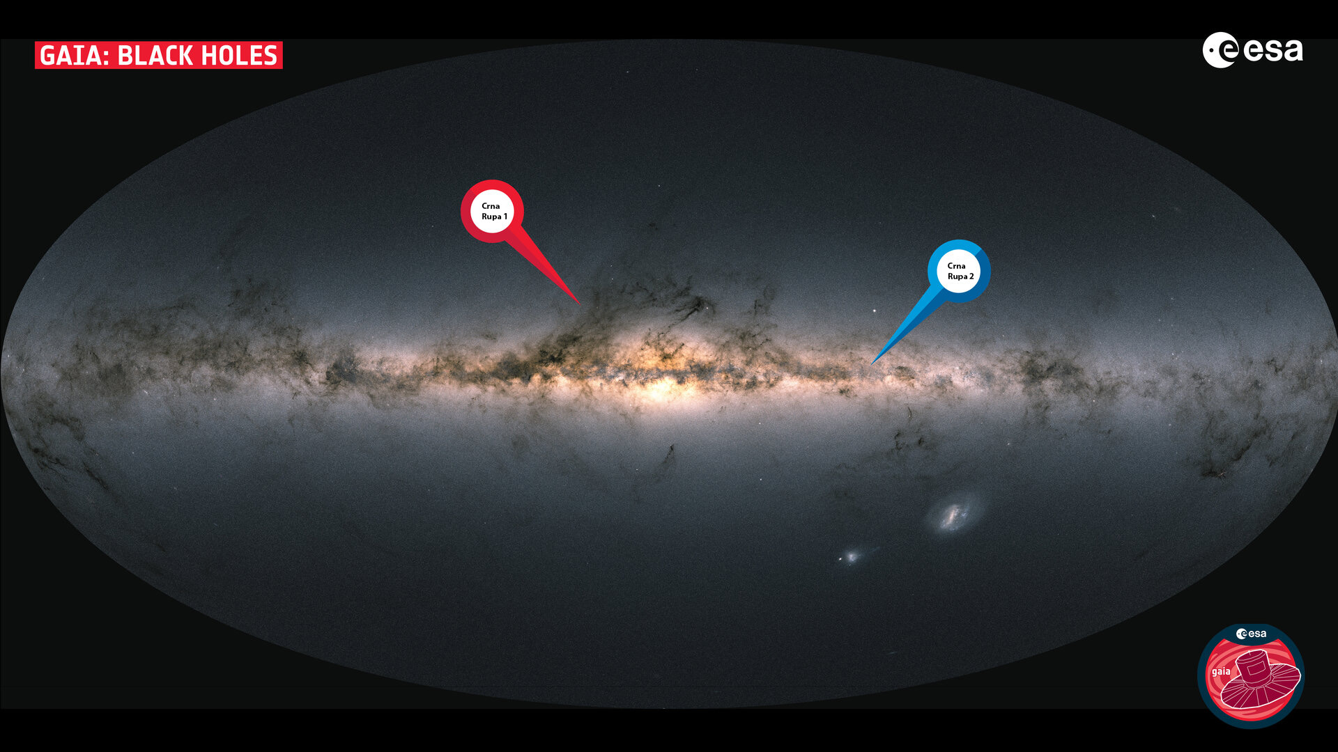 GAIA Ilustracija sa crnim rupama. ESA/Gaia/DPAC; CC BY-SA 3.0 IGO, CC BY-SA 3.0 IGO.