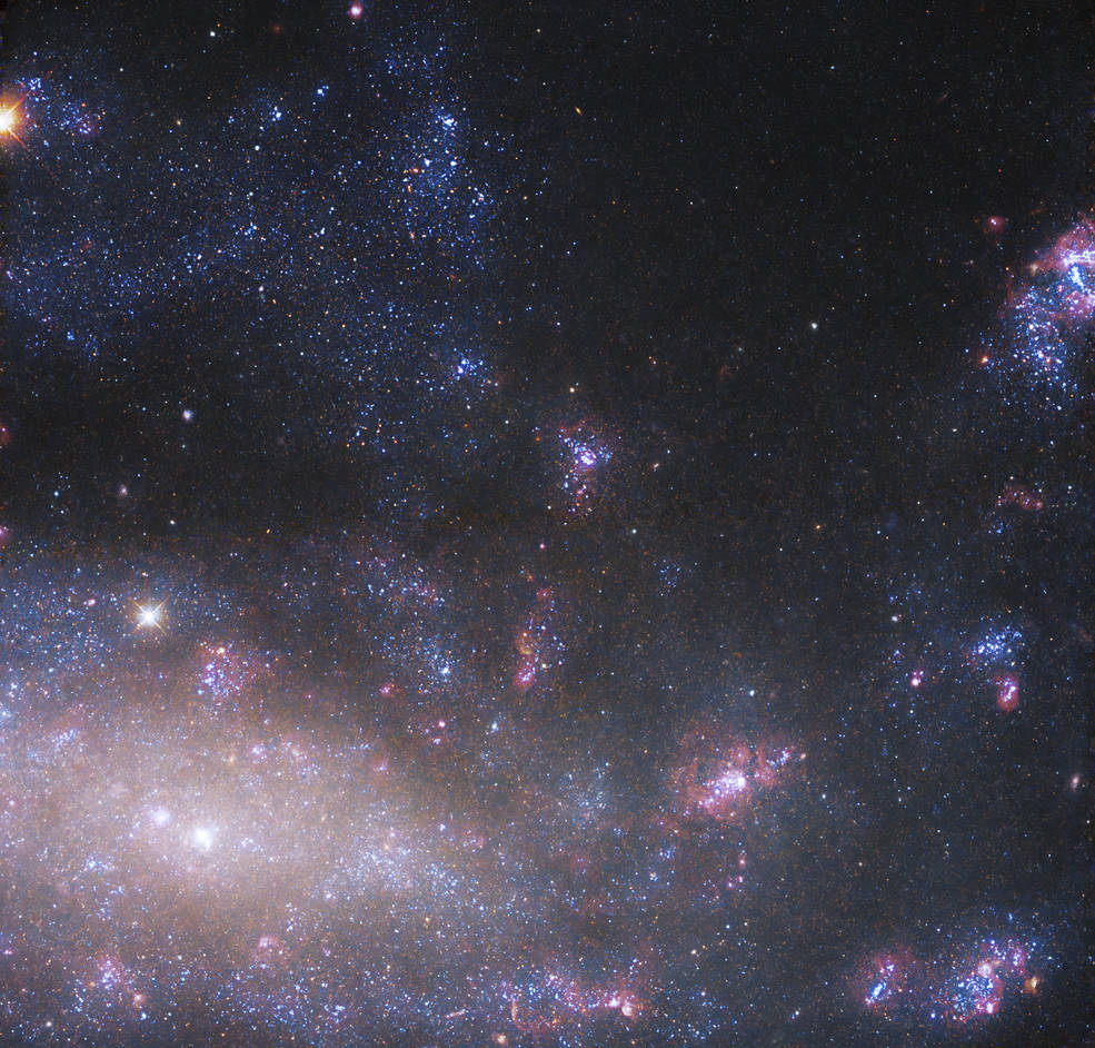 Ova Hubbleova slika prikazuje središnje područje NGC 4395.  NASA, ESA, S. Larsen.