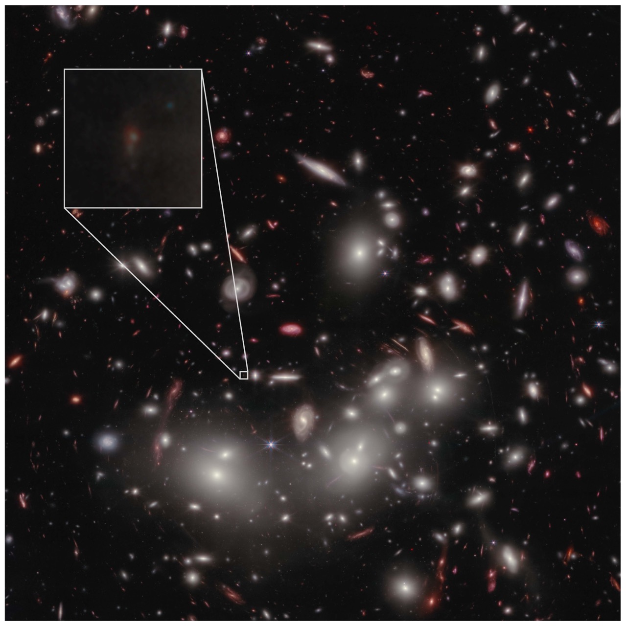 Ovo je najtamnija galaksija u svemiru. Kredit: NASA, ESA, CSA, Sveučilište Swinburne, Sveučilište u Pittsburghu, STScI.