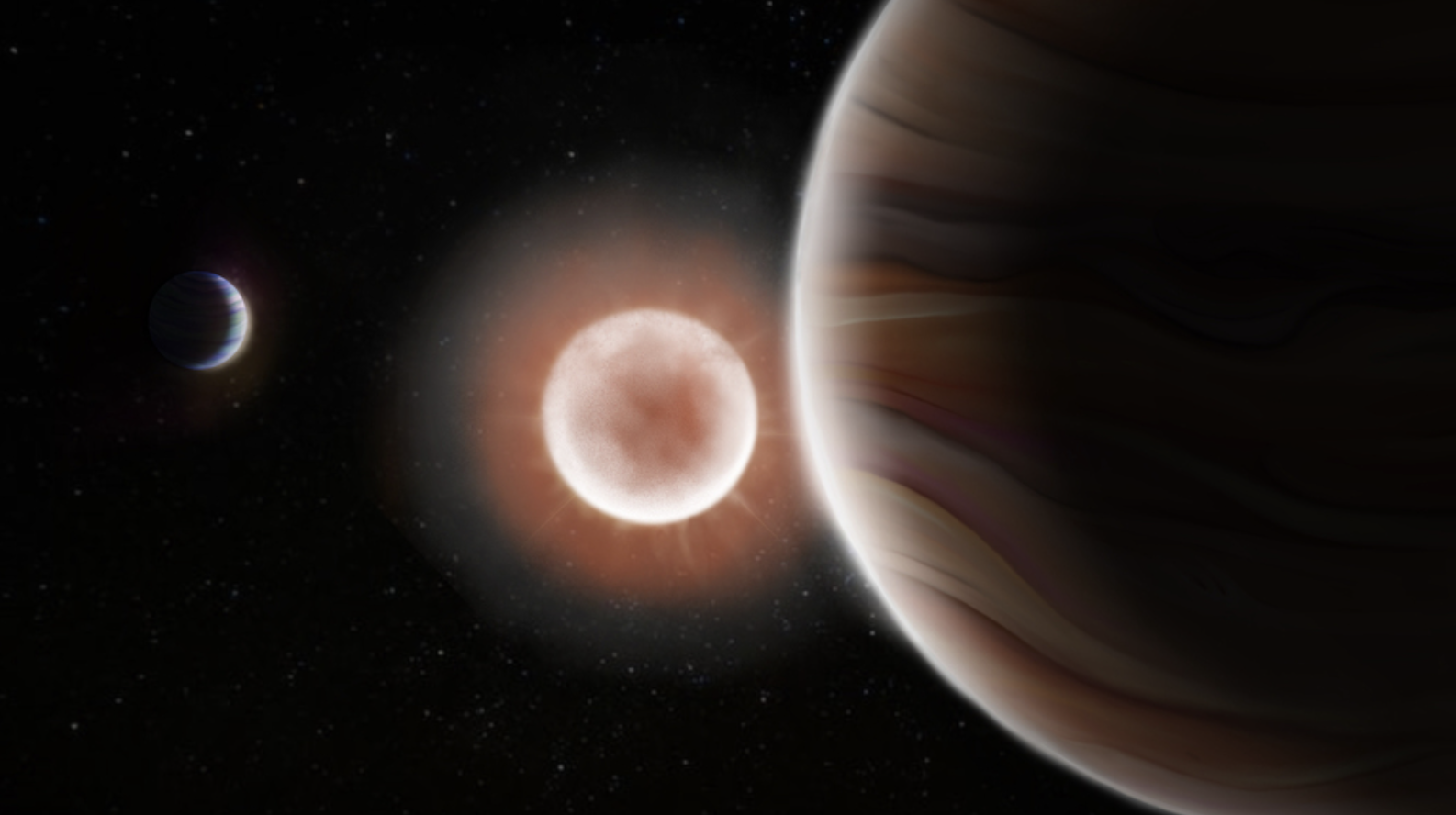 Ilustracija dva planeta i zvijezde u sustavu TOI-4600 Zasluge: Zasluge: Tedi Vick