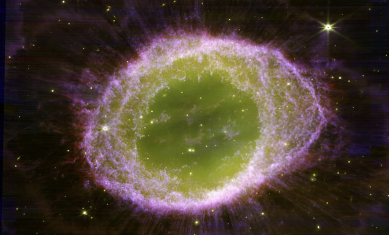 Slika Maglice Prsten snimljena JWST-ovim NIRCam instrumentom. Zasluge: Wesson i sur., 2023.
