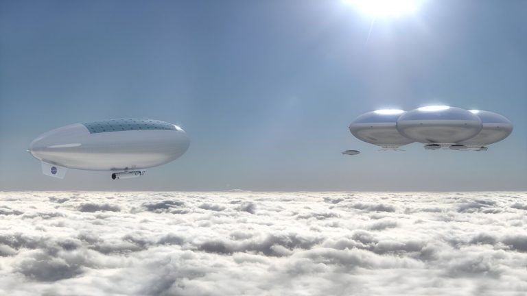 Umjetnikov prikaz niza balona na Veneri. Zasluge: NASA