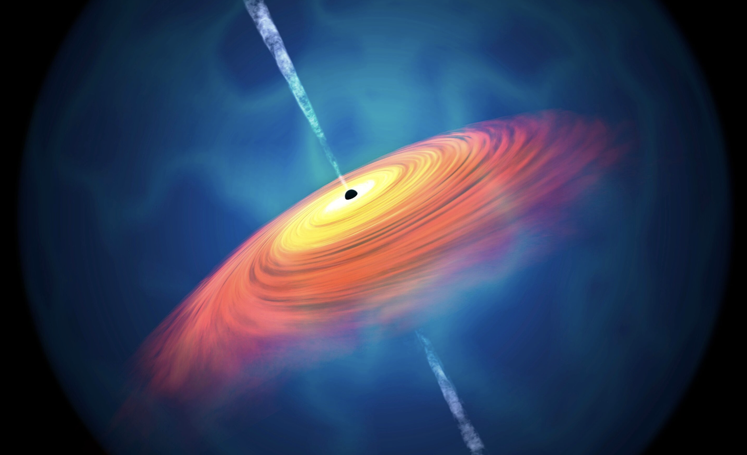 Ilustracija supermasivne crne rupe. Zasluge Yoshiki Matsuoka, Ehime University.