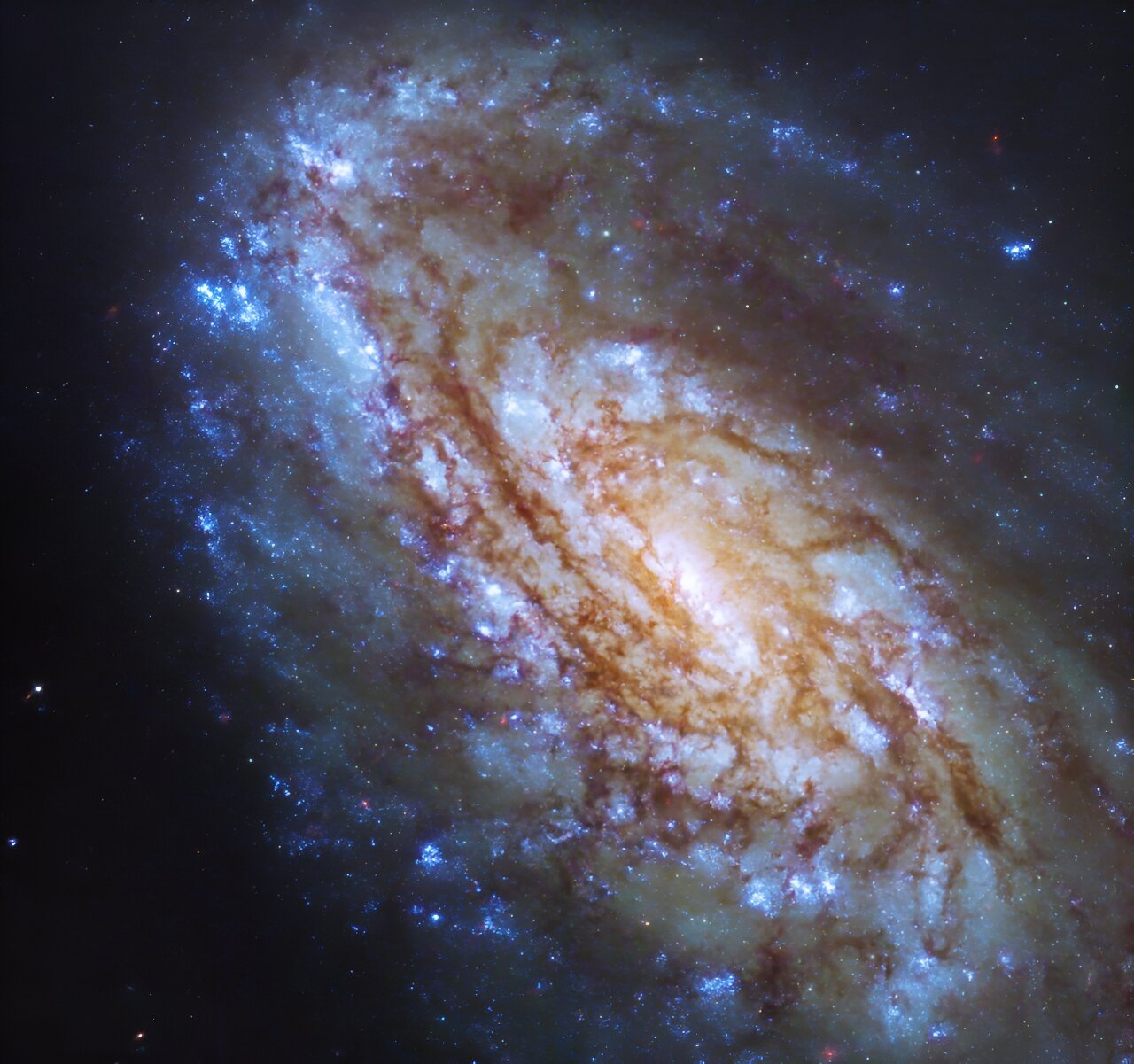Očaravajući pogled na NGC 4654. Zasluge: NASA-in svemirski teleskop Hubble, ESA i J. Lee (Institut za znanost svemirskog teleskopa); Obrada: Gladys Kober (NASA/Katoličko sveučilište Amerike).