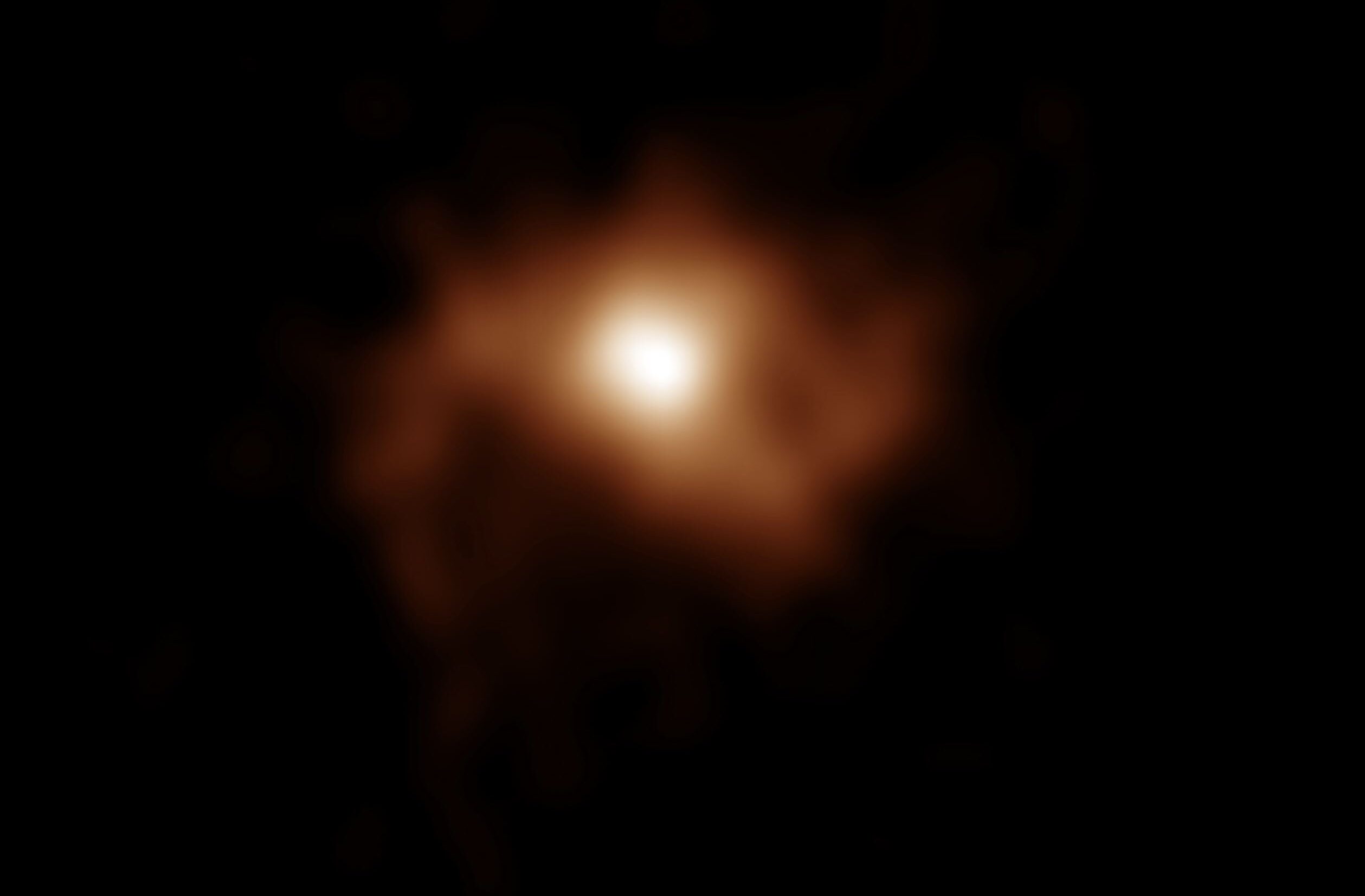 Galaksija BRI 1335-0417. Zasluge: ALMA / ESO / NAOJ / NRAO / T. Tsukui & S. Iguchi, doi: 10.1126/science.abe9680.