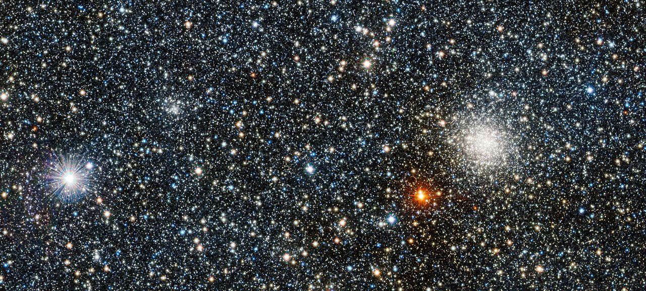 Ova slika iz VISTA-e je mali dio istraživanja VISTA Variables in the Via Lactea (VVV) koje sustavno proučava centralne dijelove Mliječne Staze u infracrvenom svjetlu. Zasluge: ESO/D. Minniti/VVV Team.