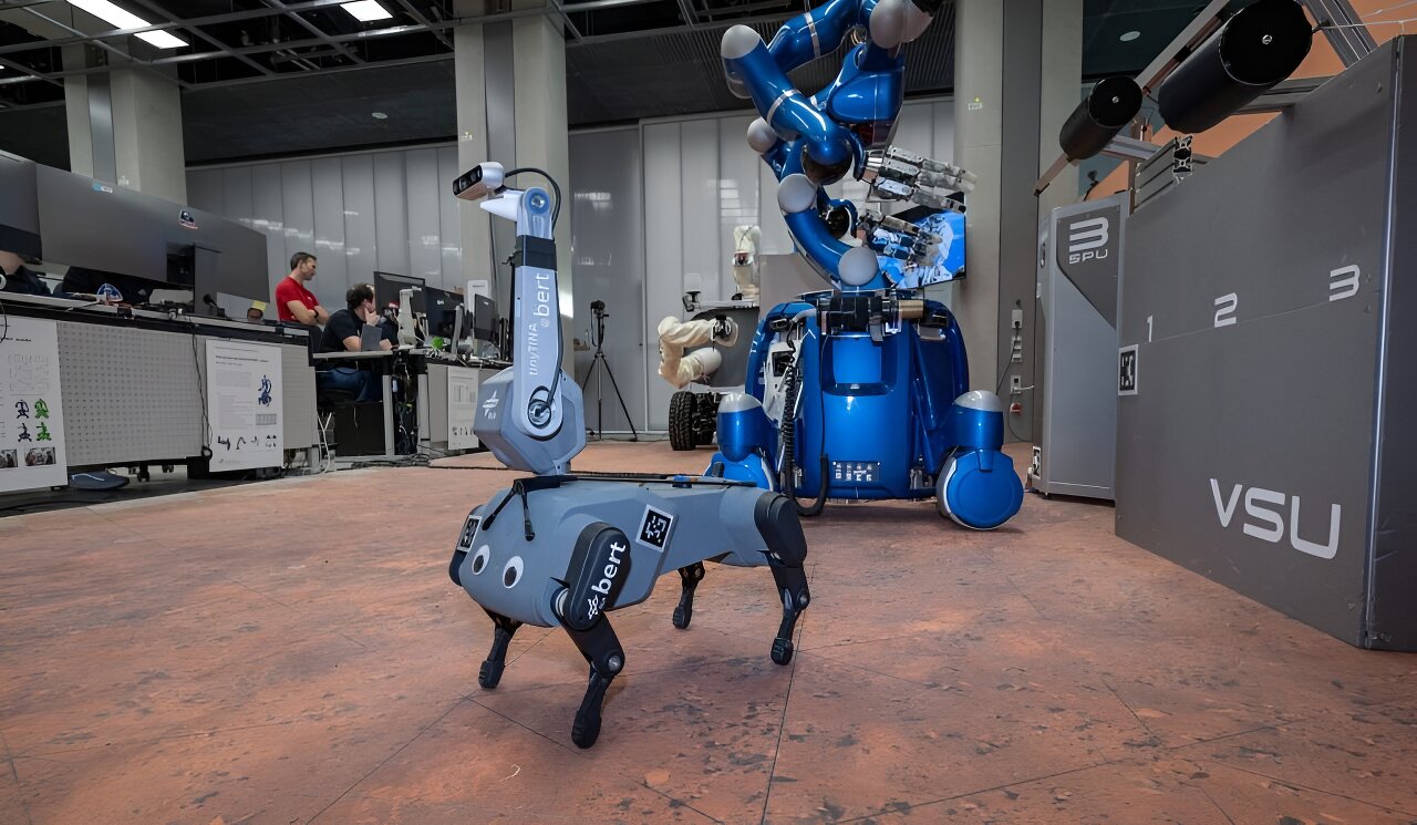 DLR-ov četveronožni robot Bert istražuje i nadzire nepoznato okruženje. Zasluge: DLR.