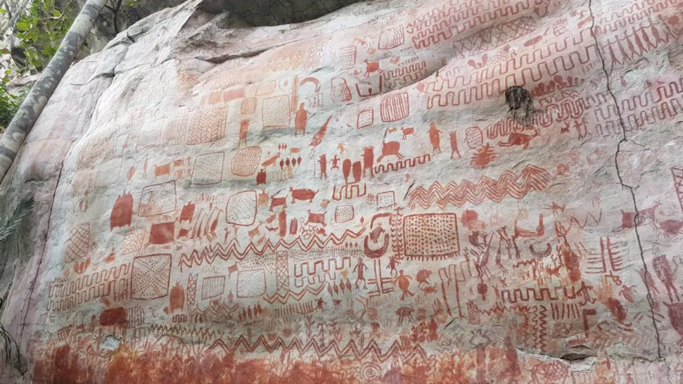 Stijenska umjetnost pronađena u Serranía de la Lindosa, arheološkom nalazištu na sjevernom rubu Kolumbijske Amazone. (Slika: Sveučilište Exeter).