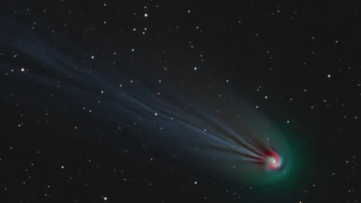 Prethodno neprepoznata spirala svjetlosti uočena je u komi kometa 12P na novim slikama. (Slika: Jan Erik Vallestad)