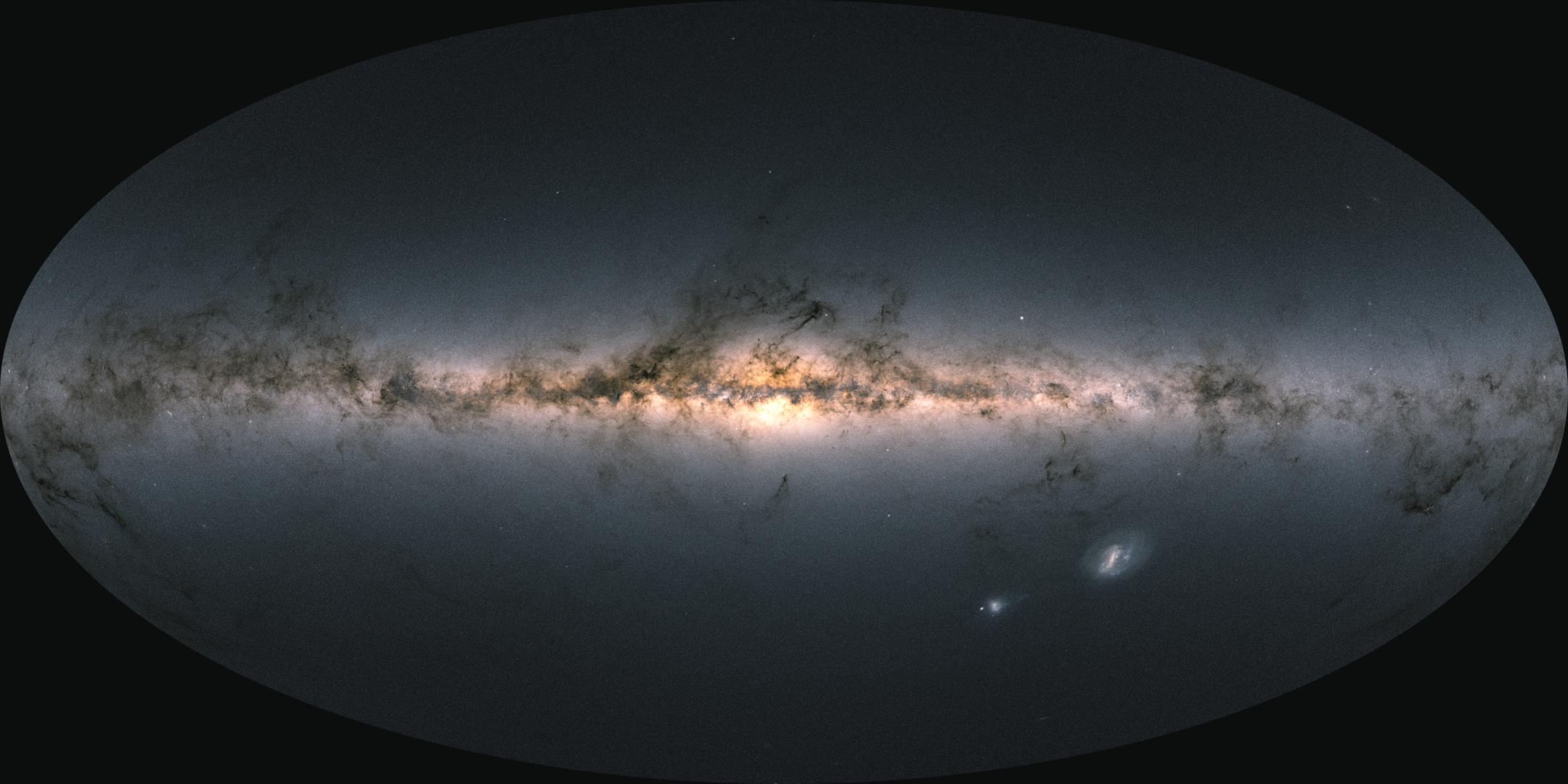 Za izradu ove karte cijelog neba korišteni su podaci s više od 1,8 milijardi zvijezda. Zasluge: ESA.