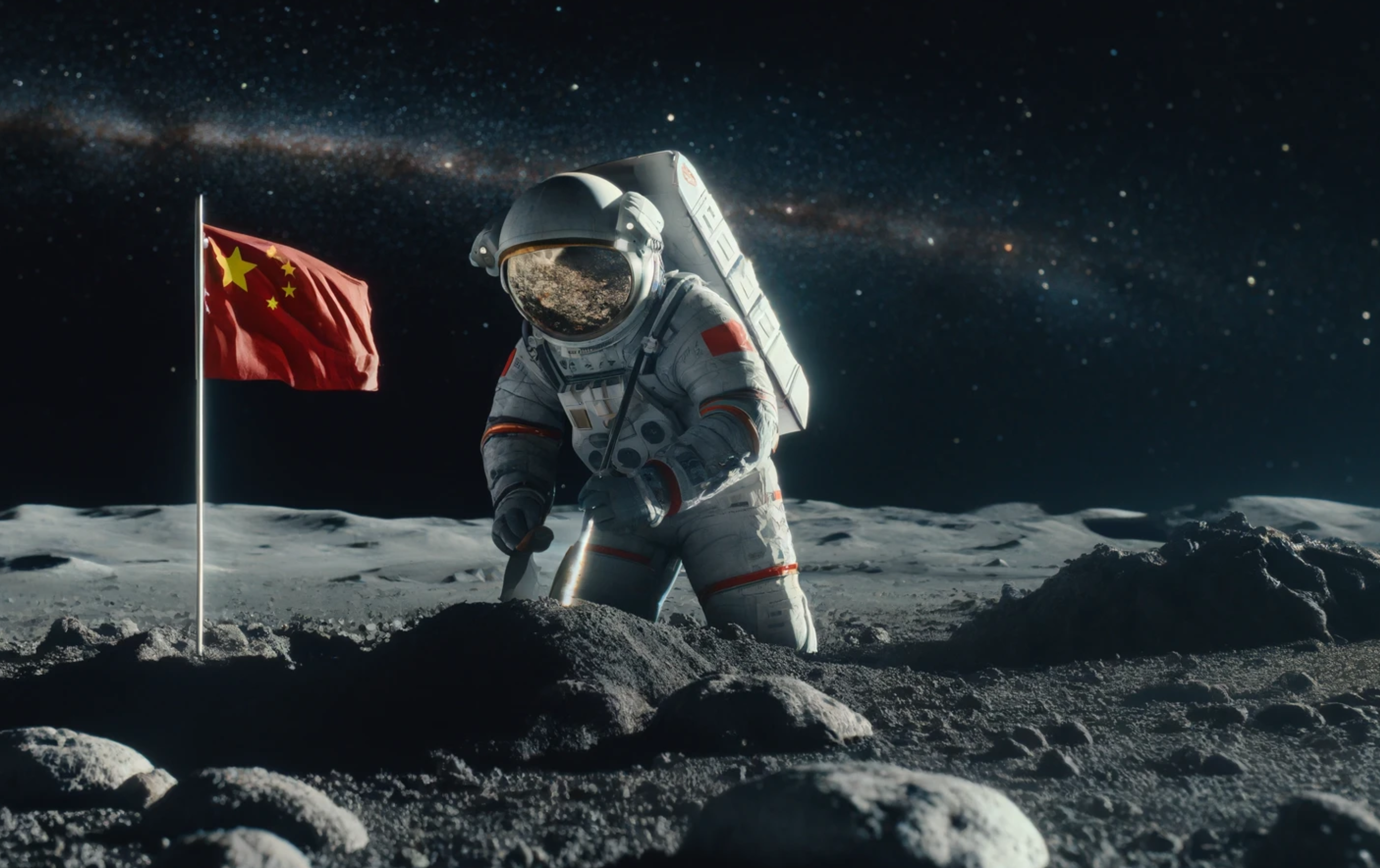 Kineski astronaut na Mjesecu.