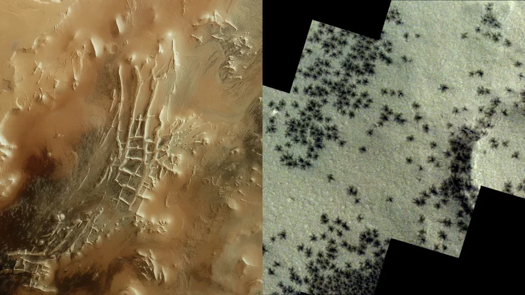 Paukovi na Marsu. Zasluge: ESA-NASA.