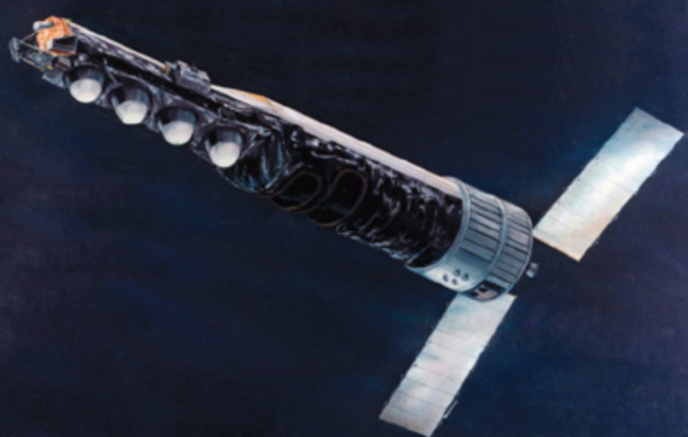 KH-9 Hexagon. Zasluge: https://space.skyrocket.de/
