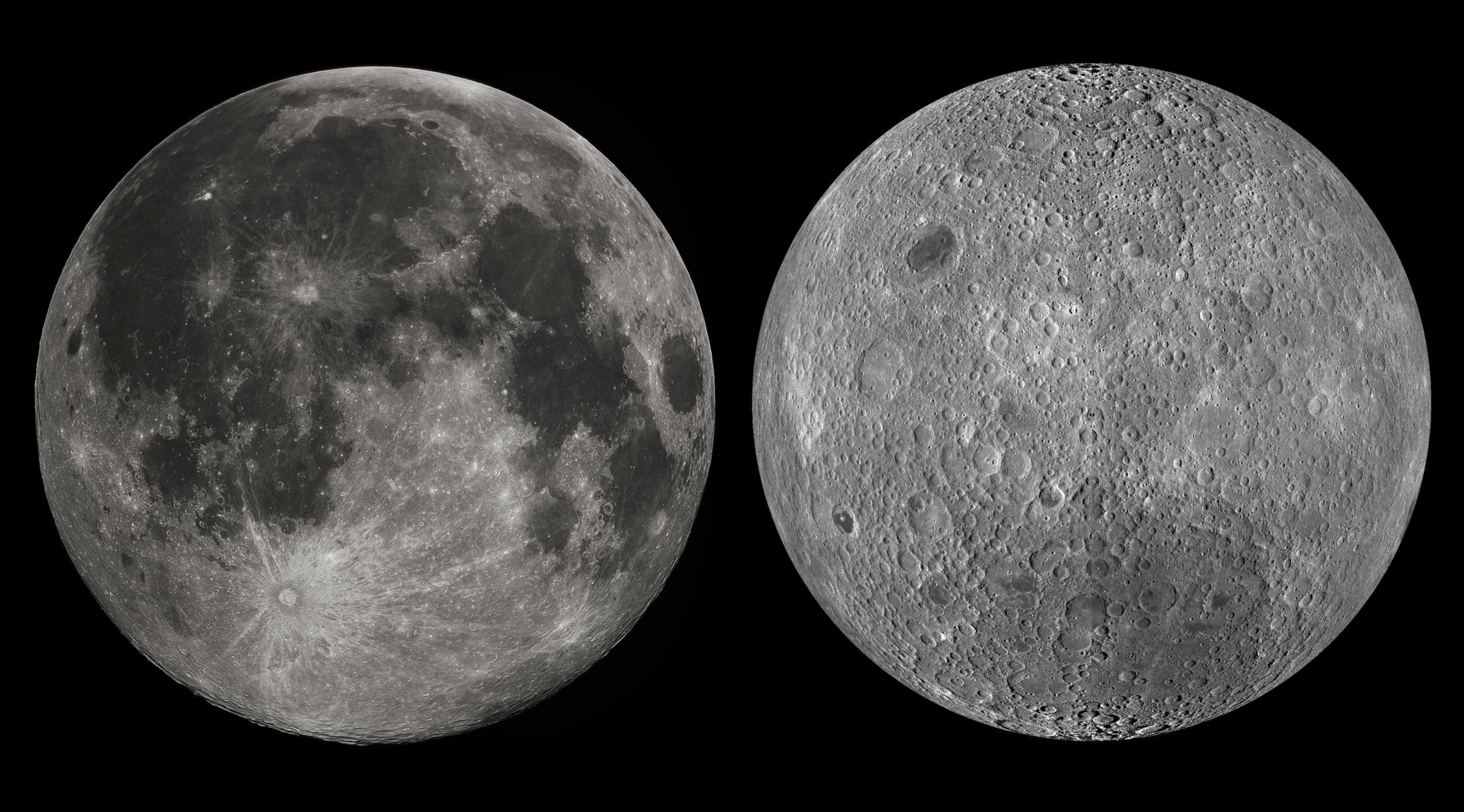 Bliža i daleka strana Mjeseca. NASA-LRO.