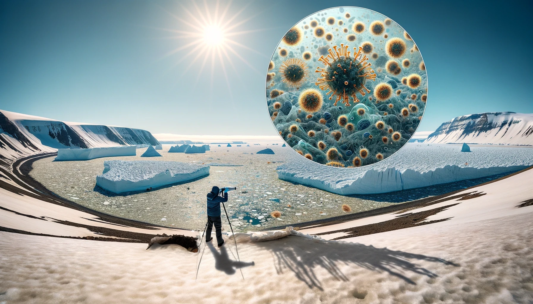 Divovski virusi otkriveni na grenlandskom ledu mogli bi smanjiti topljenje leda. Zasluge: Kozmos.