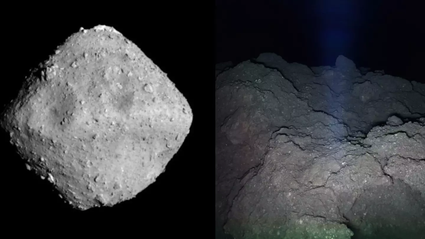 Dvije fotografije asteroida Ryugu. JAXA.